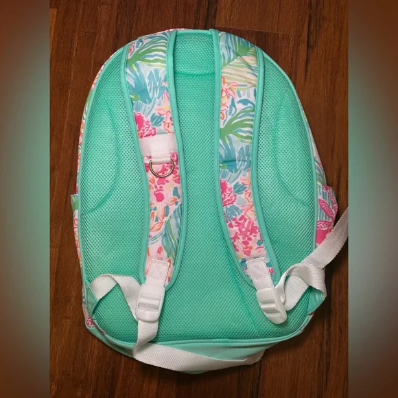 Lilly Pulitzer for Pottery Barn Tropical Floral Print Backpack in Mint & Pink - Picture 3 of 3